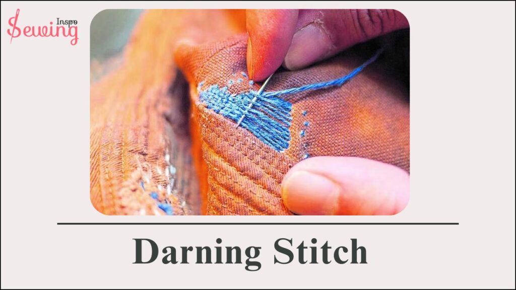 darning stitches to cover the hole