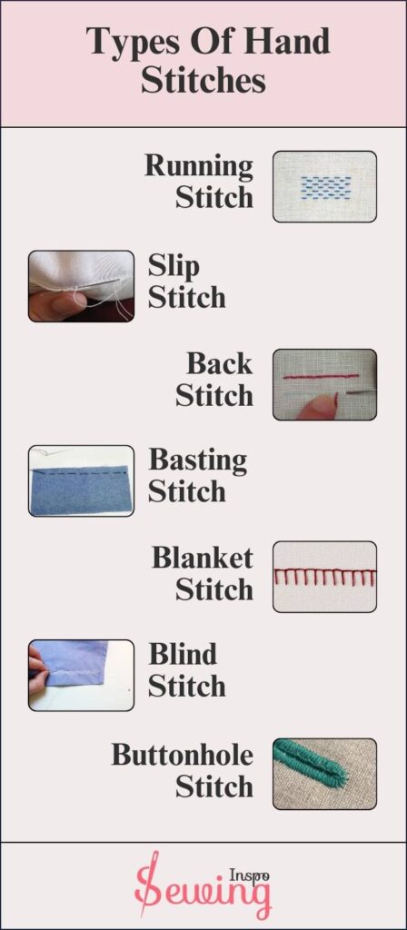 types of hand stitches with pictures