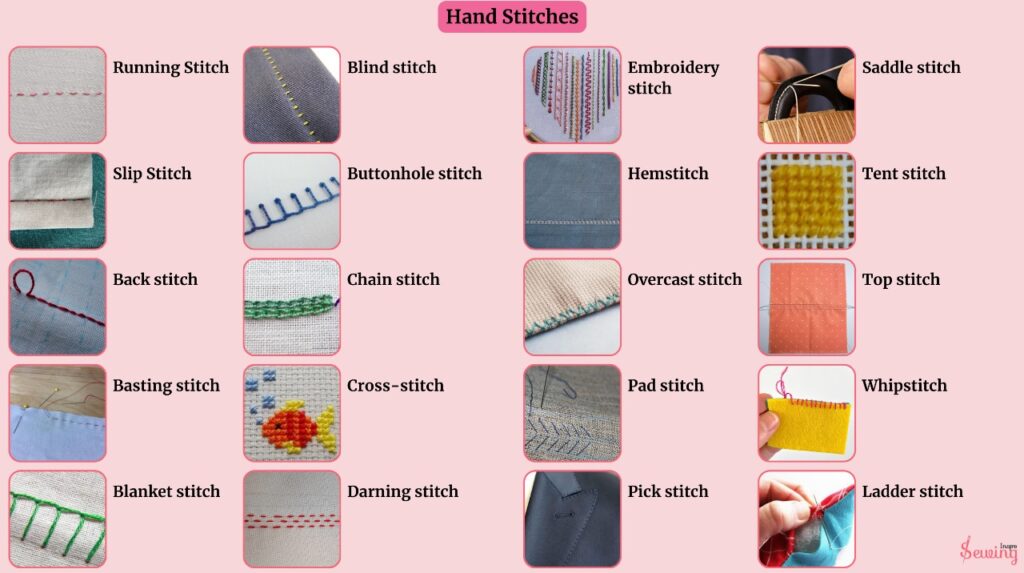 type of Hand Stitches