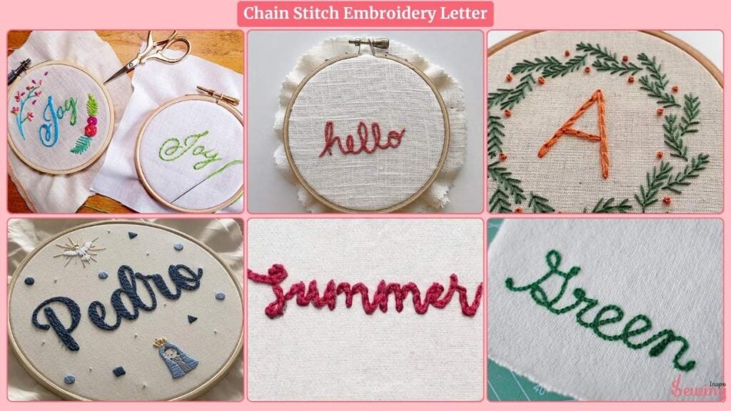 Chain Stitch Embroidery Letter