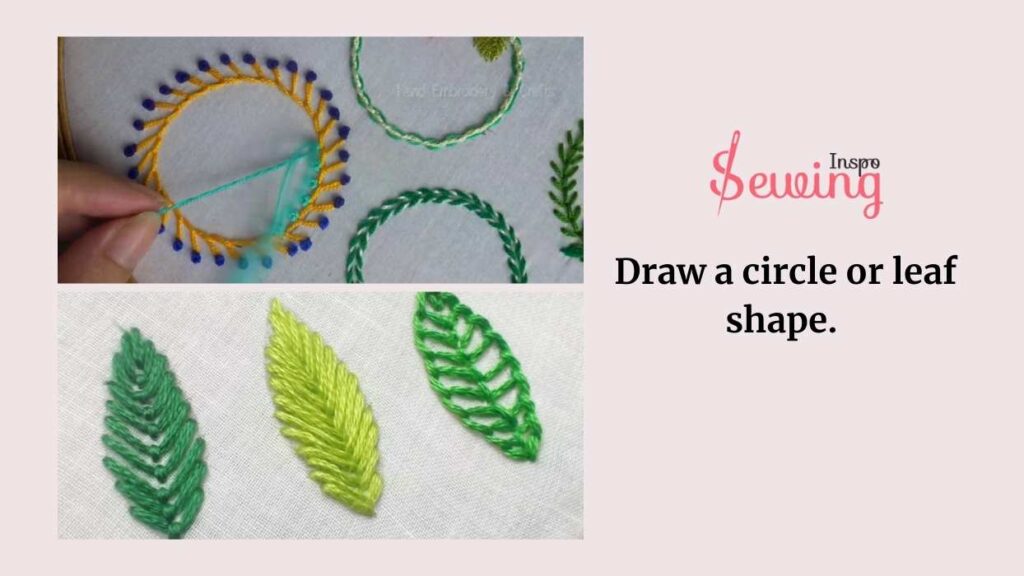 draw a circle or leaf shape