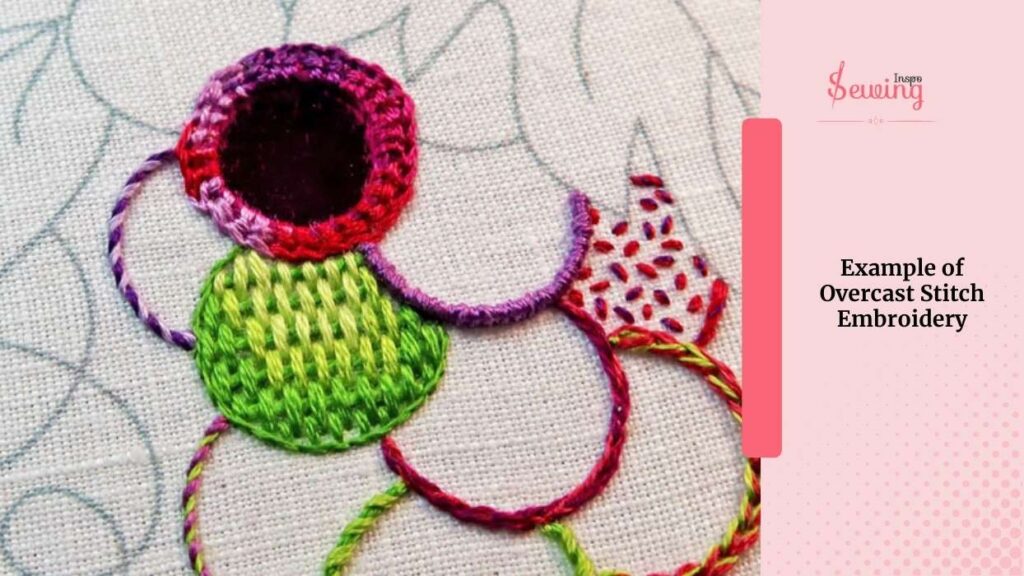 Example of overcast stitch embroidery