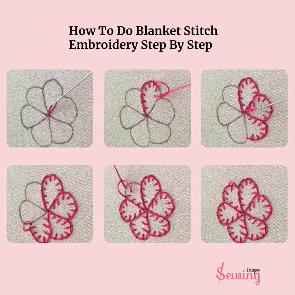 how to make a blanket stitch in embroidery