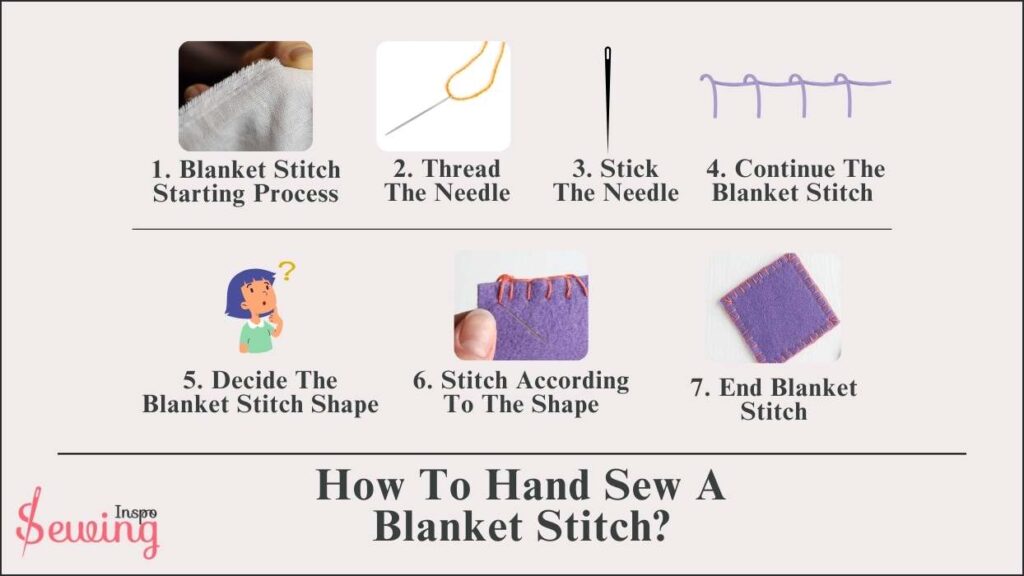 How To Hand Sew A Blanket Stitch step by step 