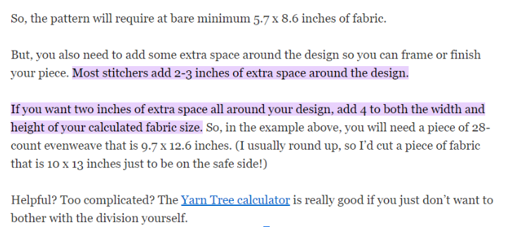 How to Calculate the Size of Your Fabric for Cross-Stitch