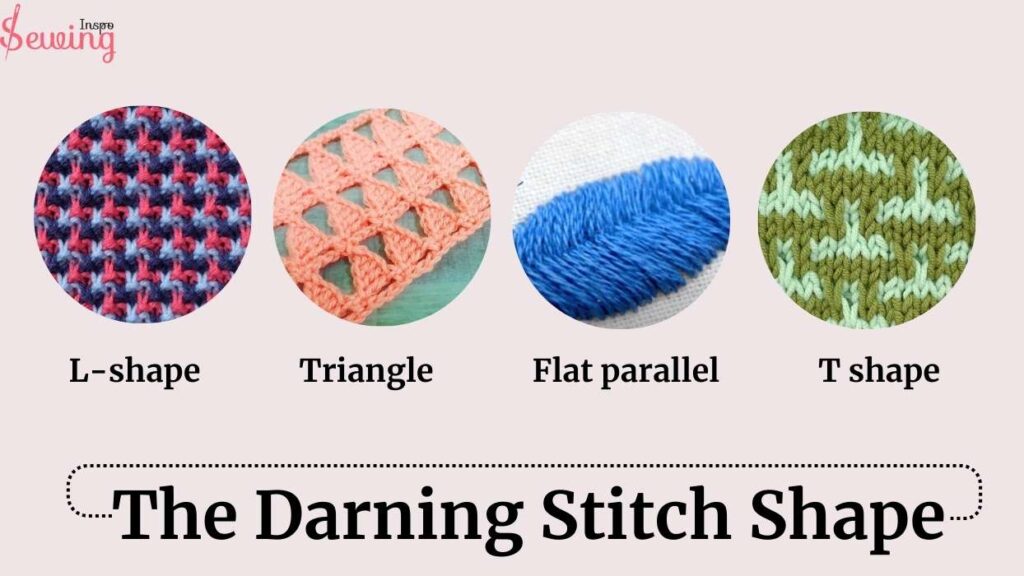 Darning stitch shape chart