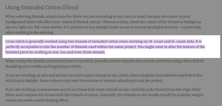 Thread Basics for Cross Stitch