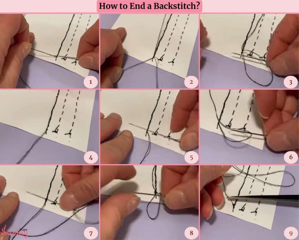 how to end a backstitch