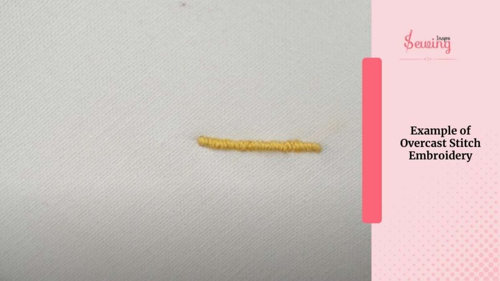 Example of overcast stitch embroidery 