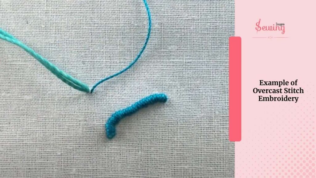 Example of overcast stitch embroidery 