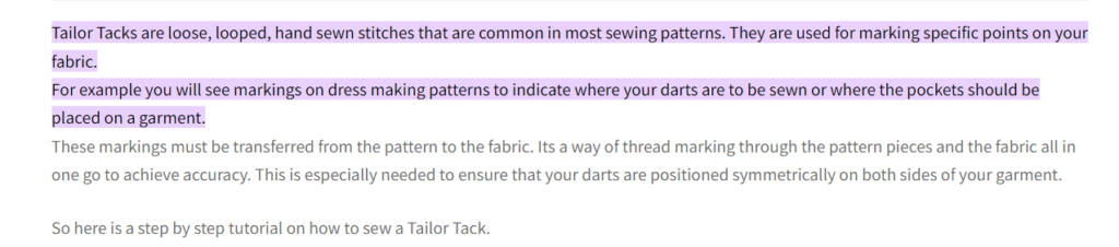 How to do a Tailor Tack