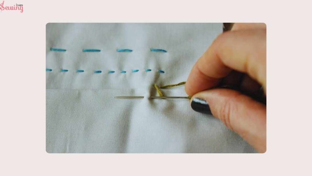 Simple tacking stitches examples