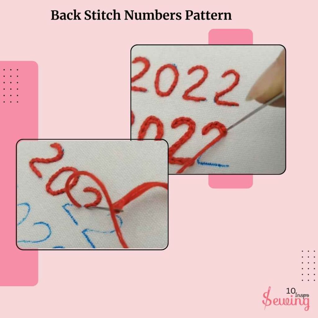 Back Stitch Numbers Pattern