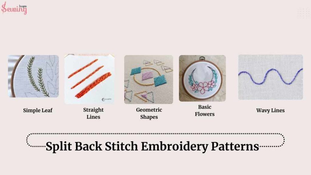 Split Back Stitch Embroidery Patterns