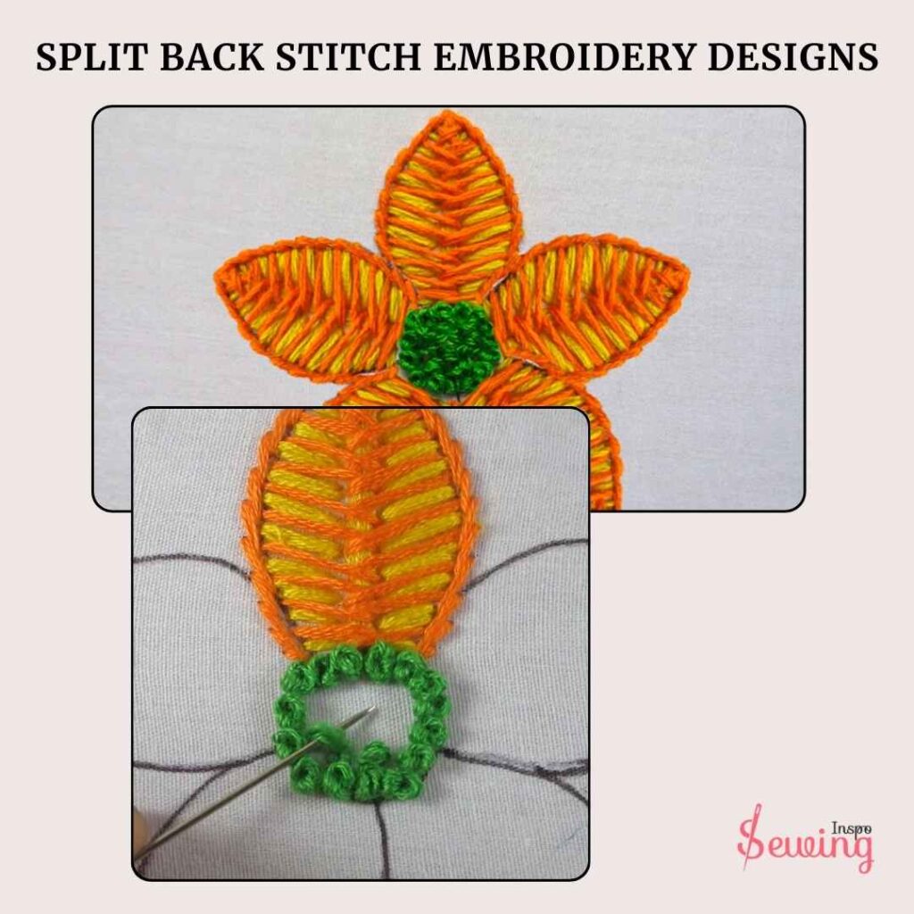 split back stitch design