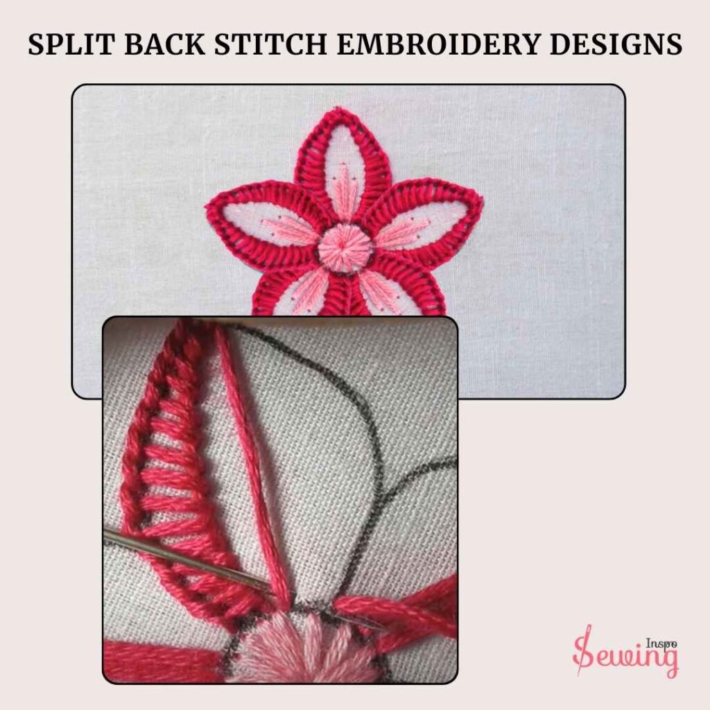 Split Back Stitch Embroidery Designs Images