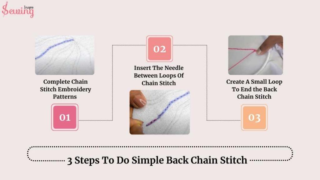 3 Steps To Do Simple Back Chain Stitch