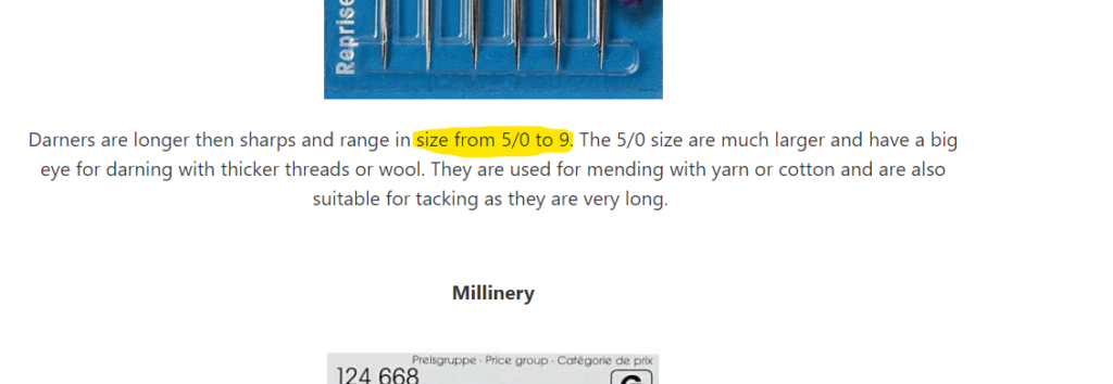 50 to 9 size needle