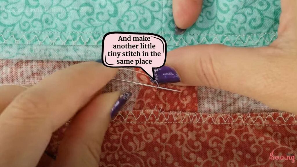 And make another little tiny stitch in the same place.