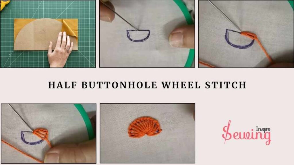 Half Buttonhole Wheel Stitch