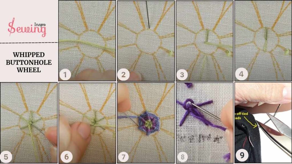 How To Do Buttonhole Wheel Stitch By Hand