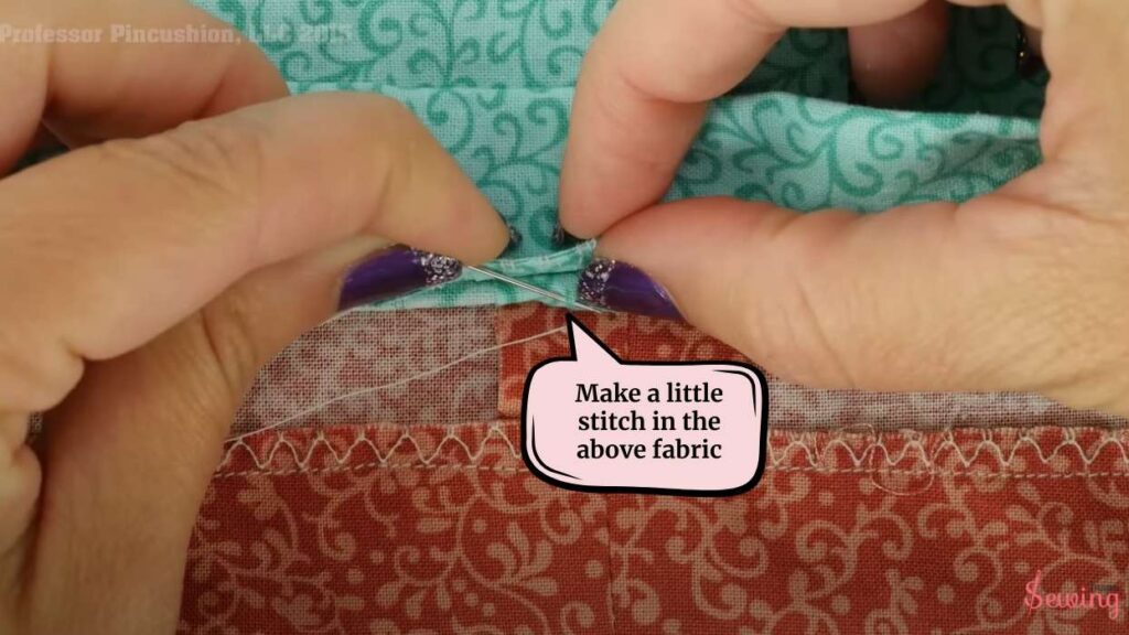 make a little stitch in the above fabric