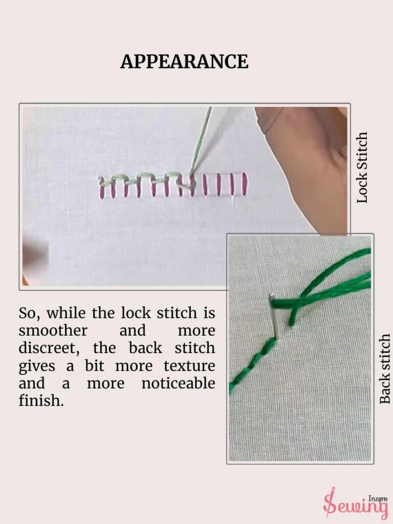 Appearance Between Lock Stitch & Bckstitch