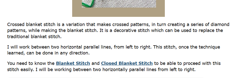 Crossed Blanket Stitch