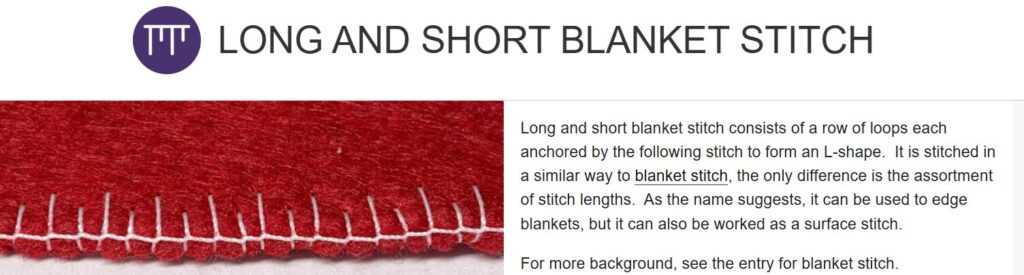 Long And Short Blanket Stitch