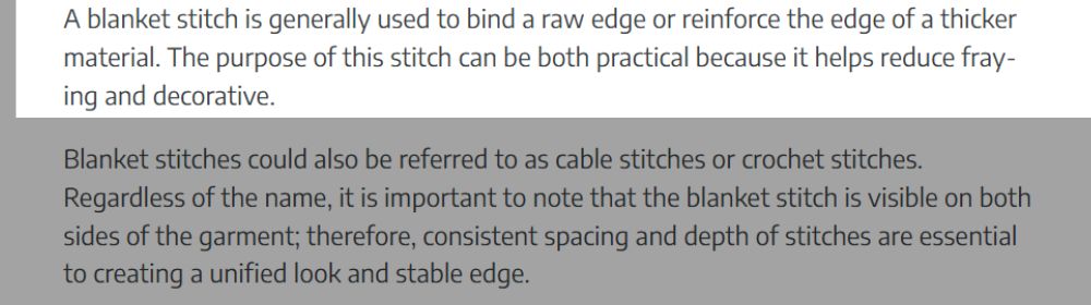 What Is A Blanket Stitch Used For