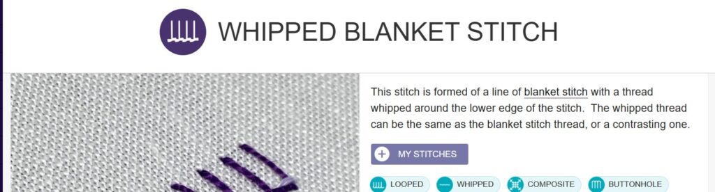 Whipped Blanket Stitch