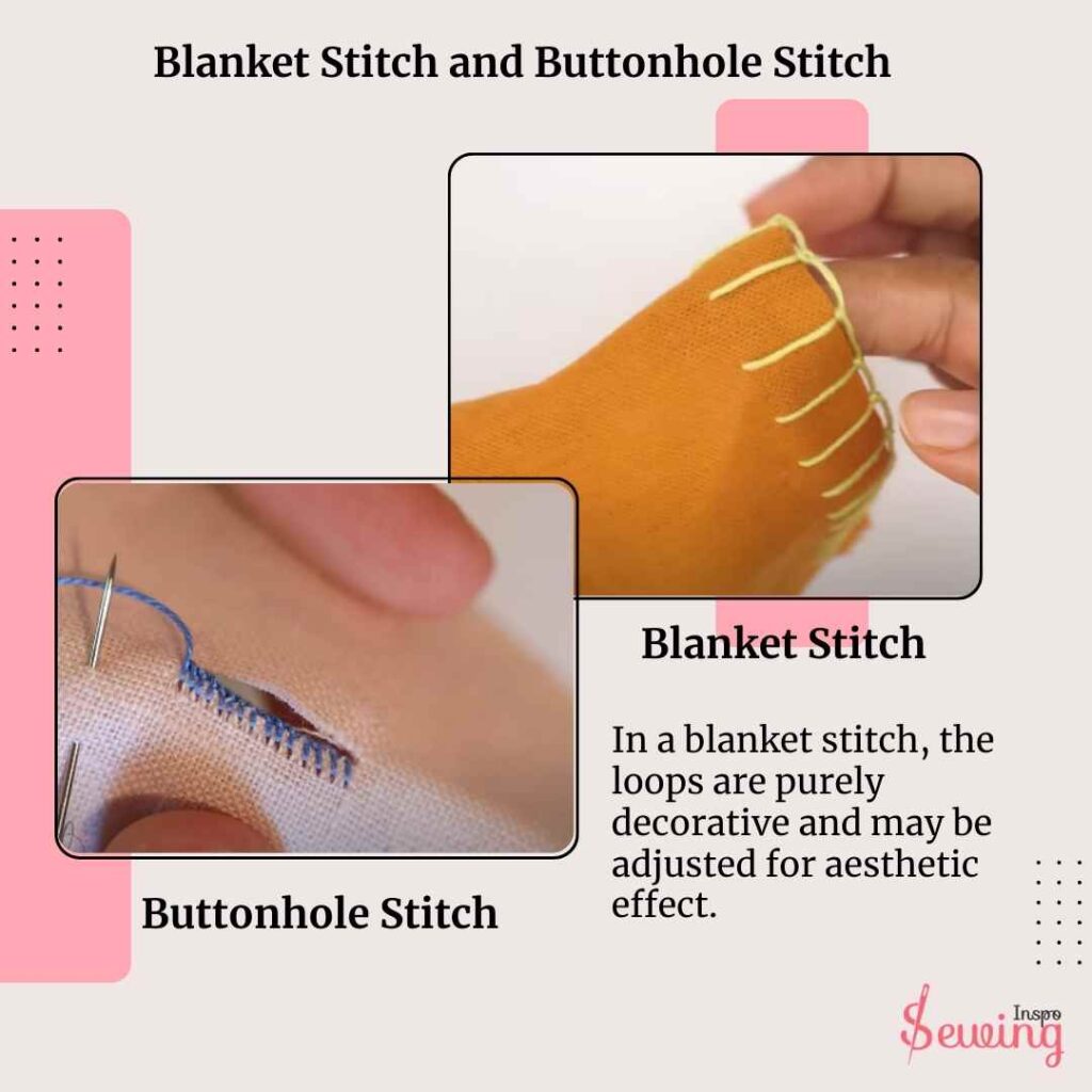 Blanket stitch and buttonhole stitch