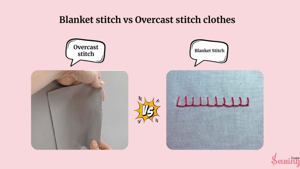 Blanket stitch vs overcast stitch clothes