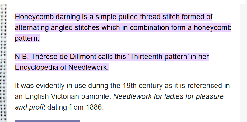 Honeycomb Darning Stitch