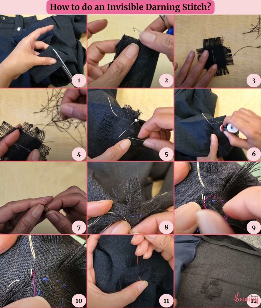 How to do an Invisible darning stitch 