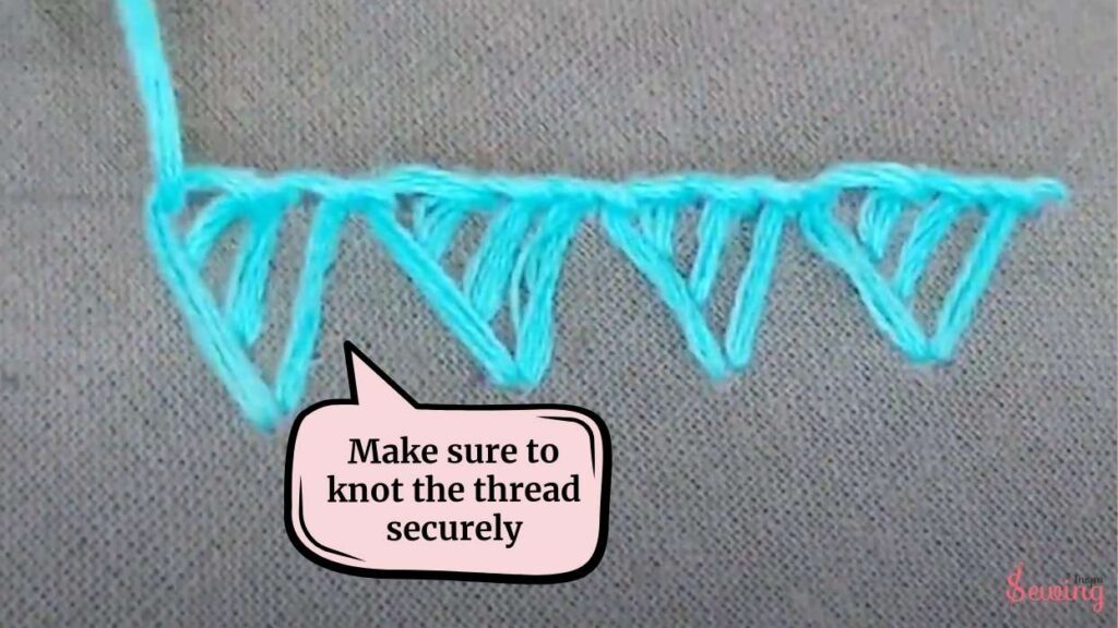 Make sure to knot the thread securely