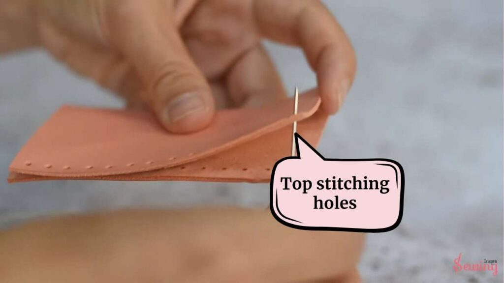 top stitching holes