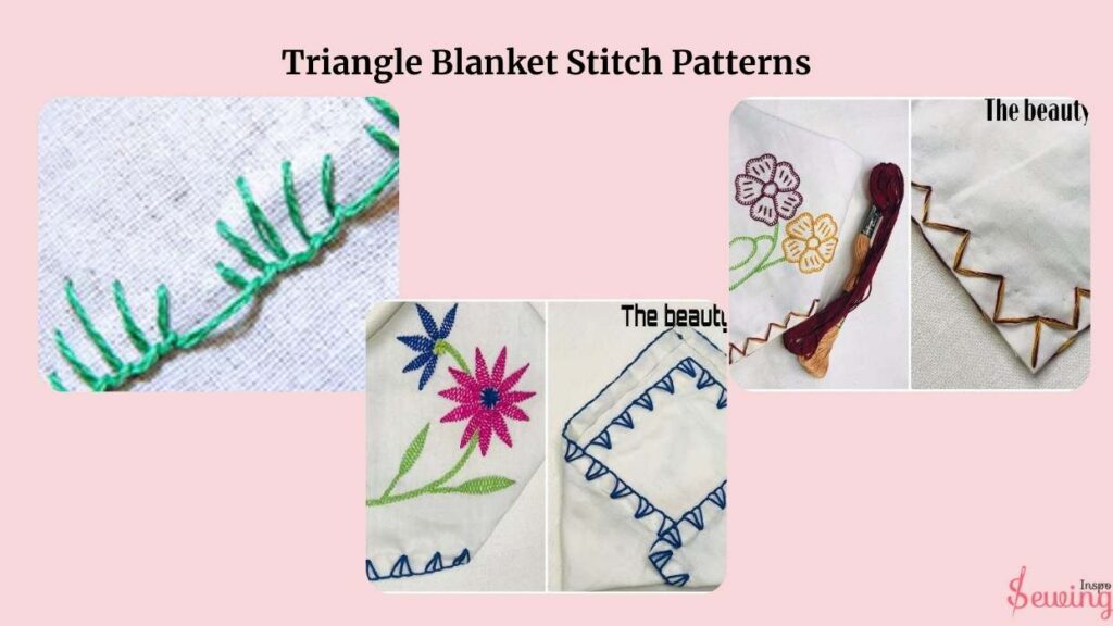 Triangle blanket stitch patterns