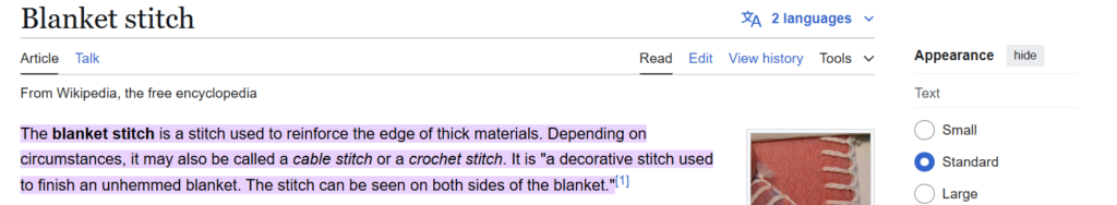 blanket stitch