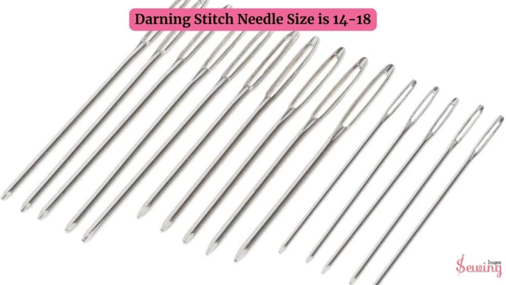 darning stitches with 16 size needles