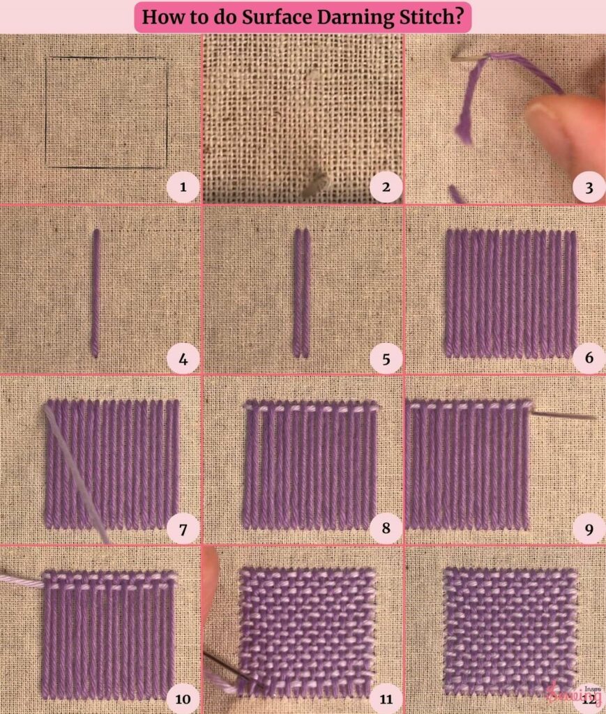 how to do surface darning stitch