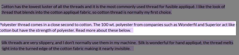 polyester threaded