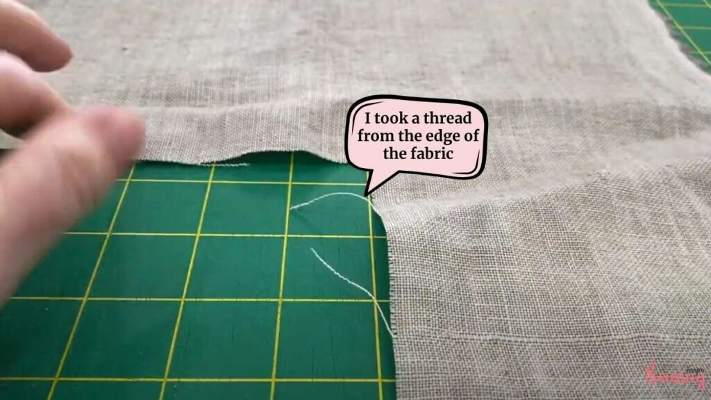 I took a thread from the edge of the fabric