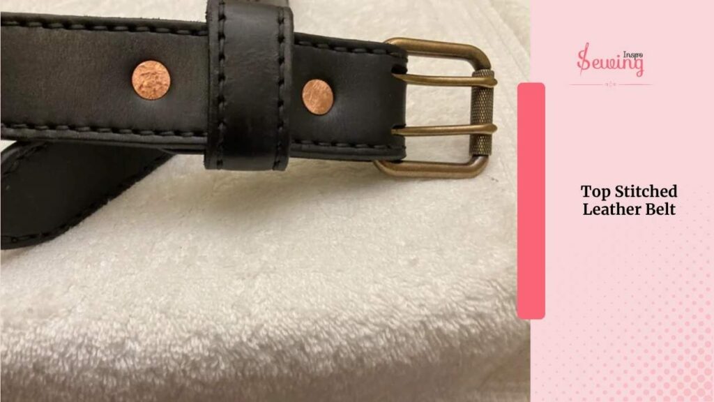 Top Stitched Leather Belt