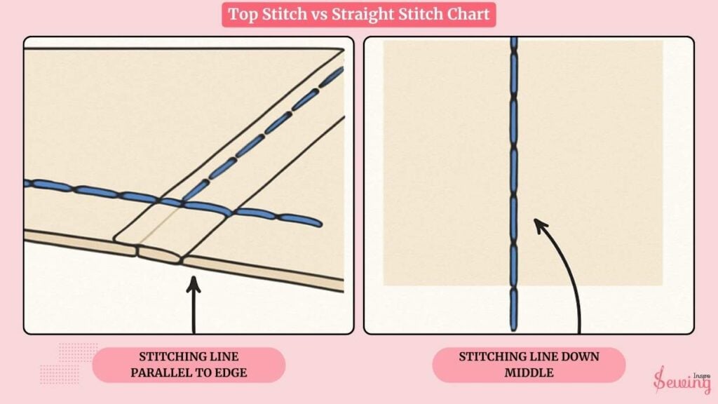 Top Stitch Vs Straight Stitch Chart