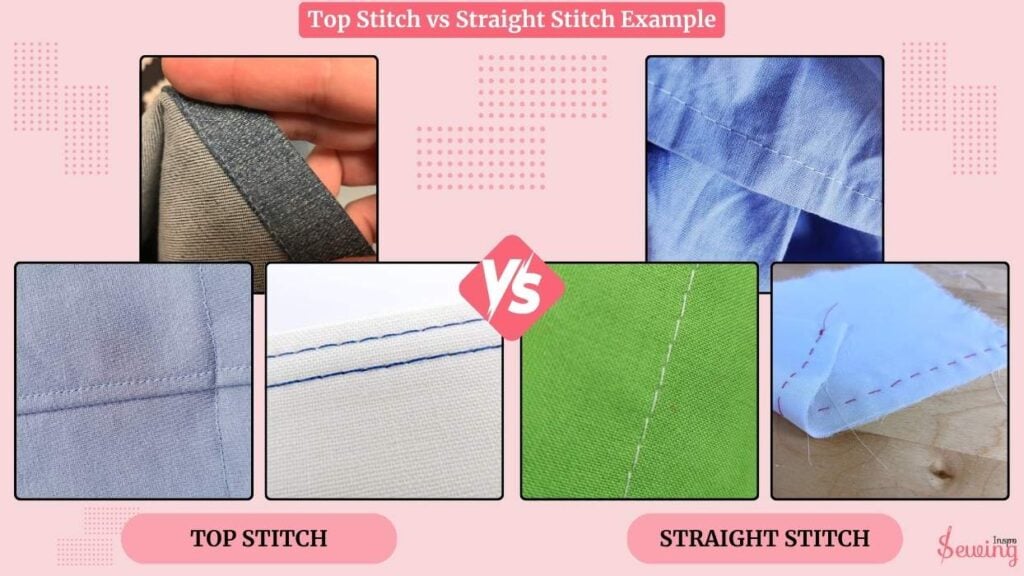 Top Stitch Vs Straight Stitch Example