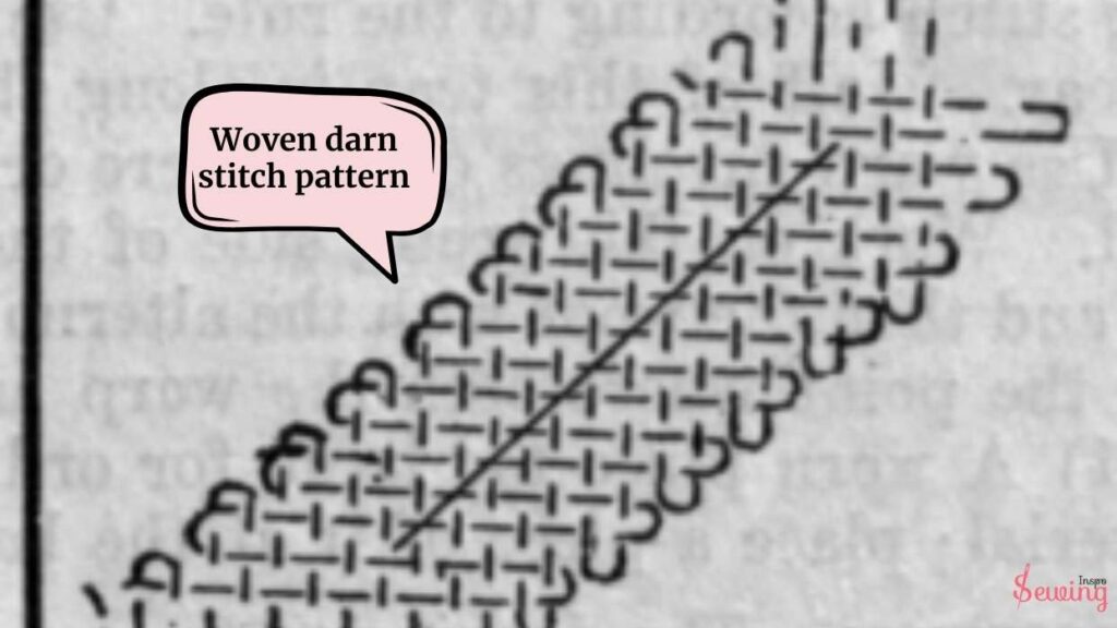 Woven darn stitch pattern