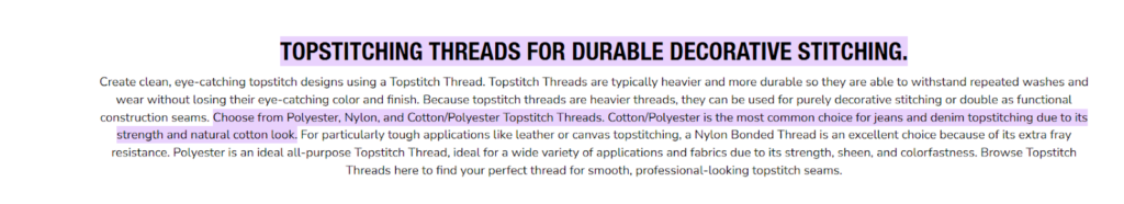 top Stitching Thread