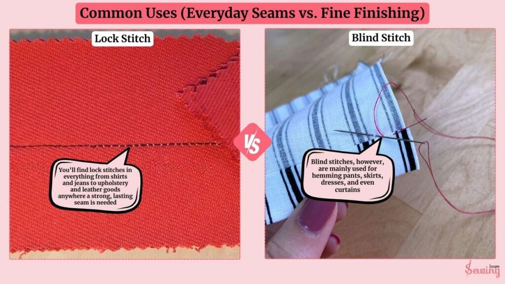 Common Uses (Everyday Seams vs. Fine Finishing)