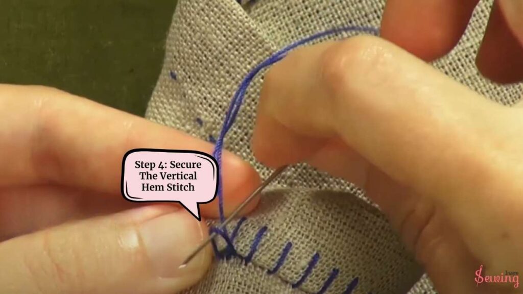 Secure The Vertical Hem Stitch